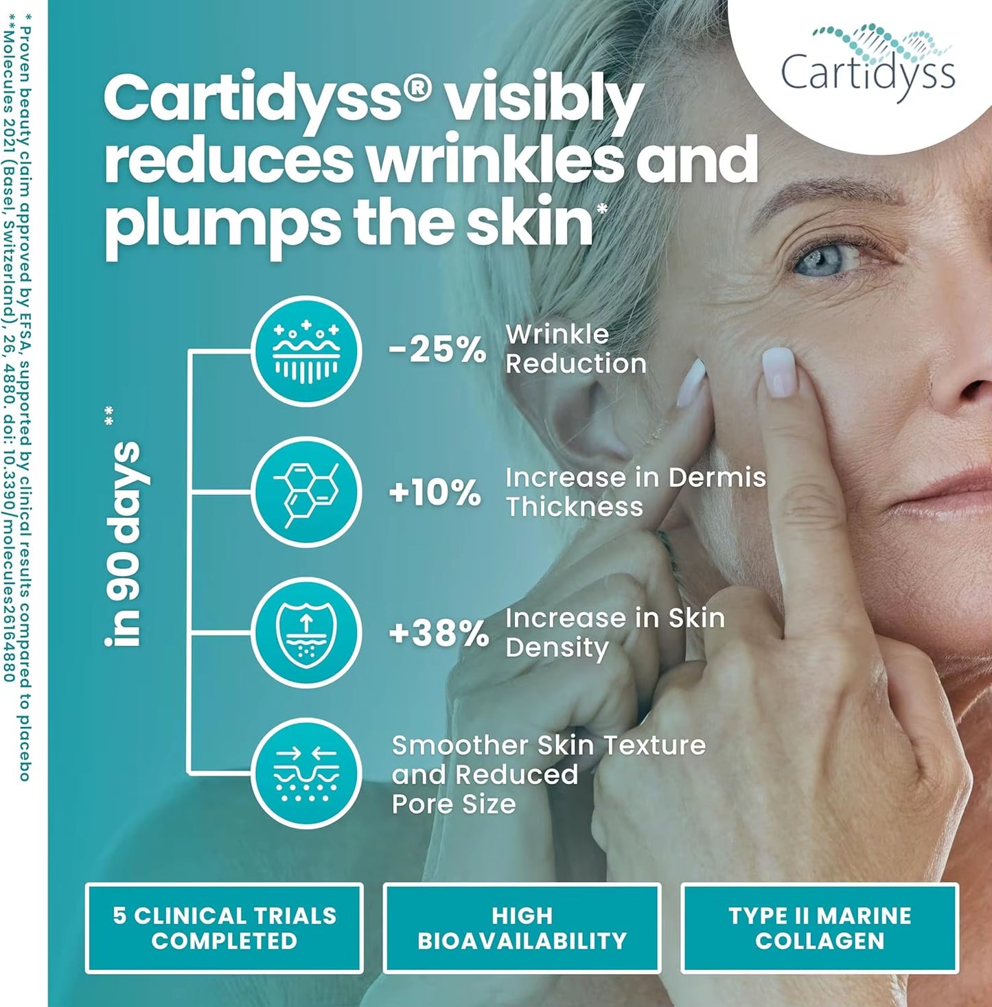 Vitastrong Marine Collagen 2000Mg Patented-Type 1 & 2 Collyss®& Cartidyss®-180 Tablets-Marine Collagen with Hyaluronic Acid-With Vitamin C-Effective Formula-Premium Quality