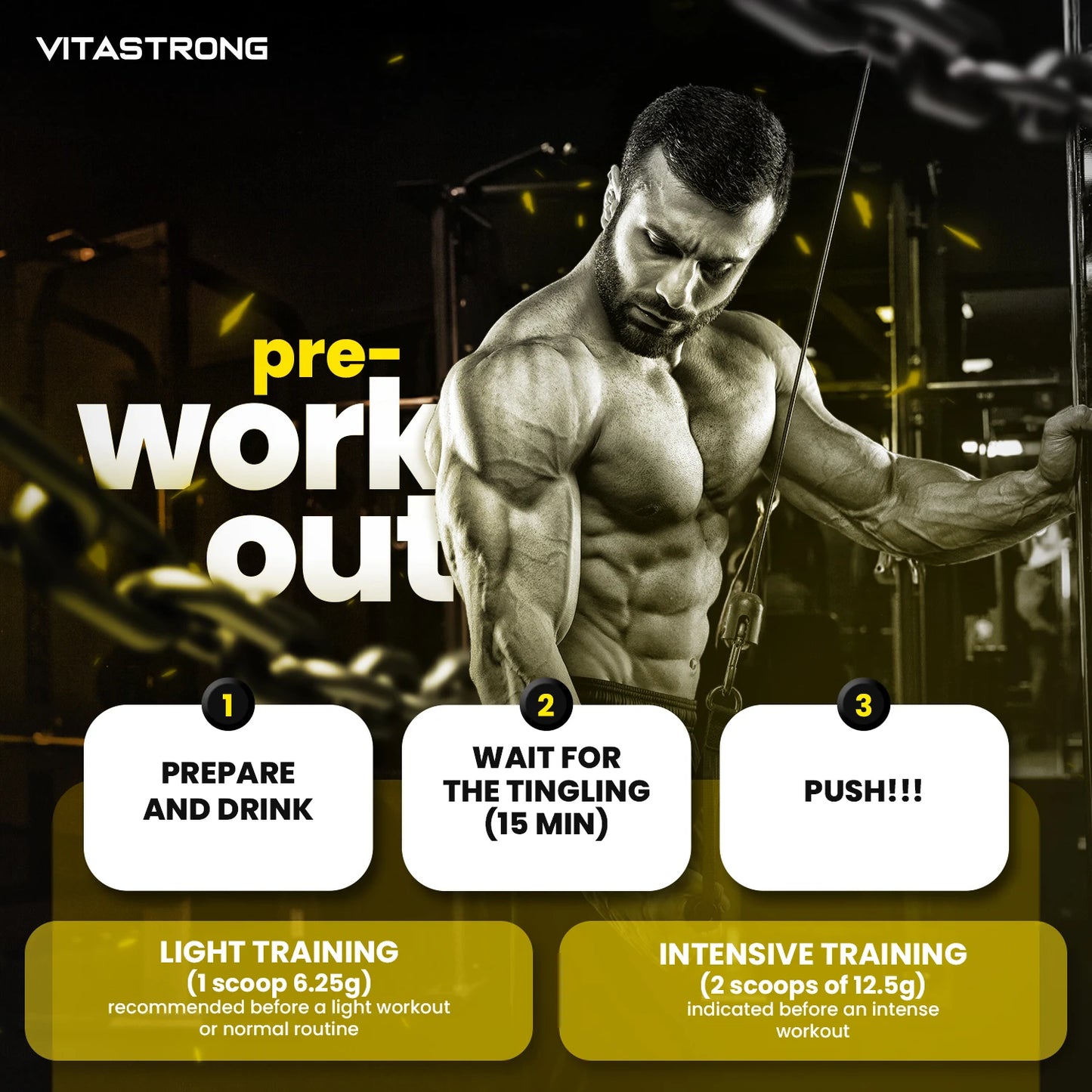 Powerful Pre Workout 300G, Preworkout Vegan with Vitamin B12, L Citrulline, Beta Alanine, Caffeine, Taurine, Astragin, Vitastrag Pre Workout Made in Italy (24 Portions (Pack of 1), Pineapple)