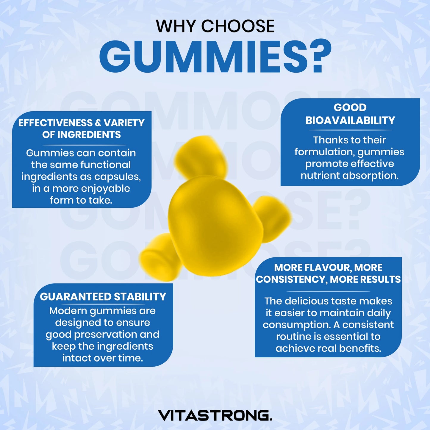 Creatine Monohydrated 3000Mg Vitastrong, 90 Creatine Gummy Vegan without Sucrose, Gluten or Gmos, Delicious Gummy Multifruit Men and Women, Alternative to Creatine Monohydrated Capsules and Tablets