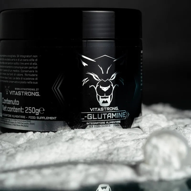 Glutamine Powder Vitastrong 250G (83 Portions), 100% KYOWA Quality, GH Growth Hormone Stimulates, L-Glutamine without Superfute Additives for Post Workout Muscle Recovery, Misuse