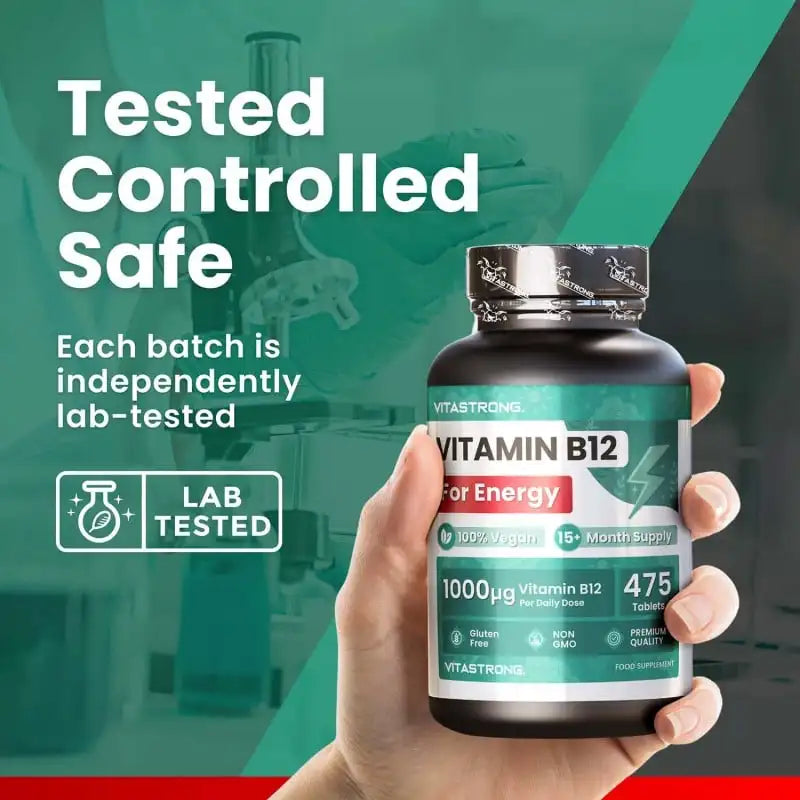 Vitamin B12 1000Mcg Vegan, 475 Tablets, 1 per Day (Escort 15 + Months) B12 Vitamin for Energy, Fatigue and Immune System, Vit B12 High Quality Vitamin B 12 Cyanocobalamin without Gmos