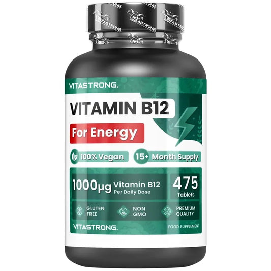 Vitamin B12 1000Mcg Vegan, 475 Tablets, 1 per Day (Escort 15 + Months) B12 Vitamin for Energy, Fatigue and Immune System, Vit B12 High Quality Vitamin B 12 Cyanocobalamin without Gmos