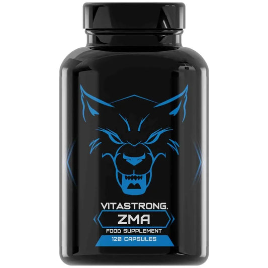 ZMA Supplement Vitastrong Dose Extra High with Vitamin B6 High Dosage, Zinc and Magnesium Citrate, 120 Magnesium B6 Zinc Capsules for Energy Metabolism and Fatigue Reduction