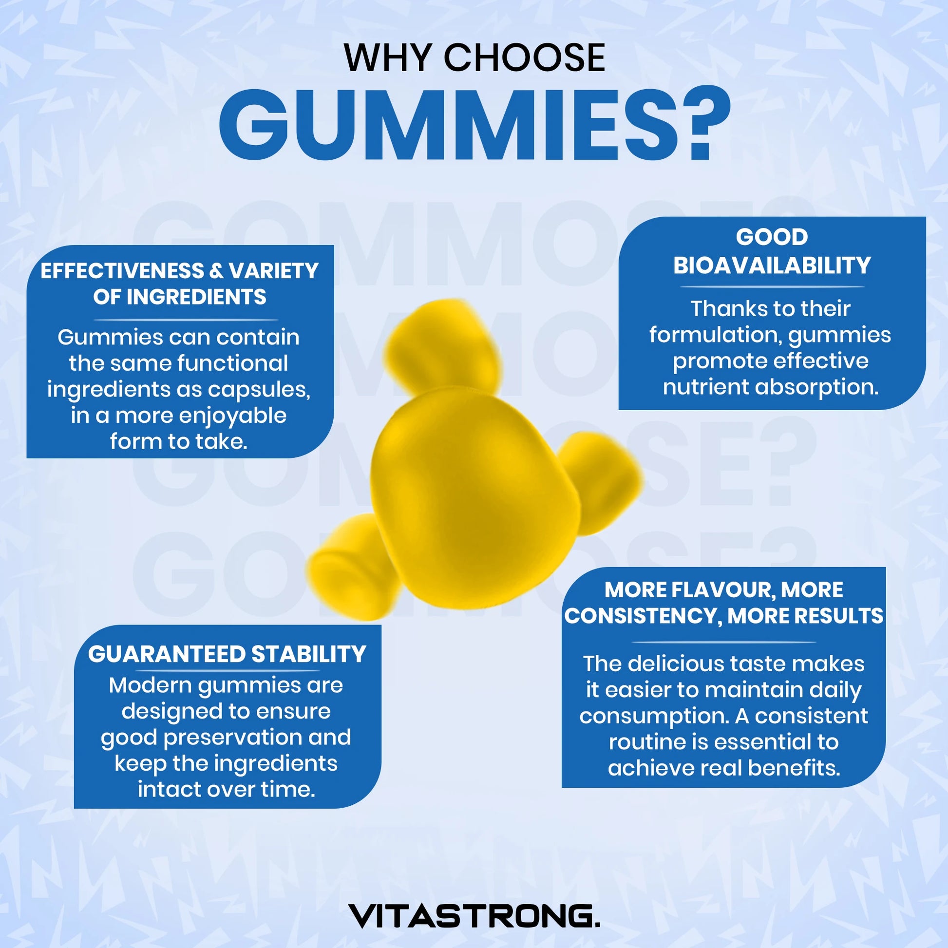 Creatine Monohydrated 3000Mg Vitastrong, 90 Creatine Gummy Vegan without Sucrose, Gluten or Gmos, Delicious Gummy Multifruit Men and Women, Alternative to Creatine Monohydrated Capsules and Tablets